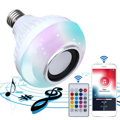 LED RGB Bulb with Integrated Bluetooth Speaker & Remote